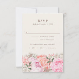 Tarjetas RSVP de Peony Moderno