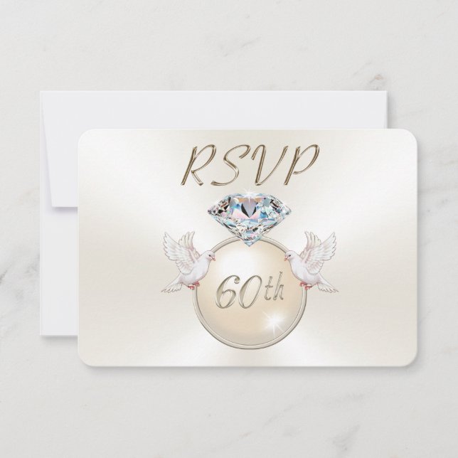 Tarjetas RSVP de Personalizable de diamantes con o (Anverso)