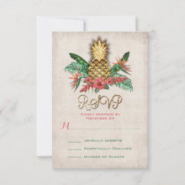 Tarjetas RSVP de piña tropical