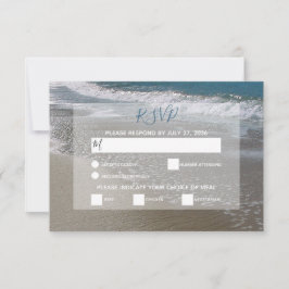 Tarjetas RSVP de playa y boda de arena costera
