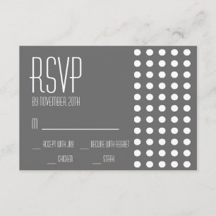 Tarjetas RSVP de puntos de polka mini (gris oscuro