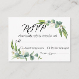 Tarjetas RSVP de respuesta de Boda de verde botáni