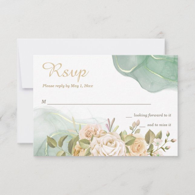 Tarjetas RSVP de Romance Wedding (Anverso)