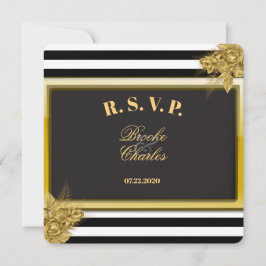Tarjetas RSVP de Rosas de oro y de matrimonio en r