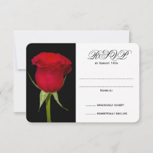 Tarjetas RSVP de RSVP de Rosas Rojas y Negras de B