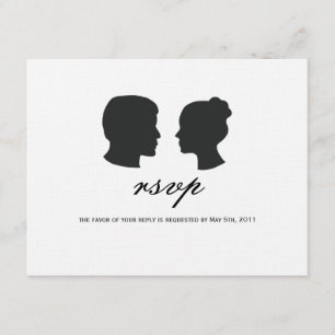 Tarjetas RSVP de silueta de pareja
