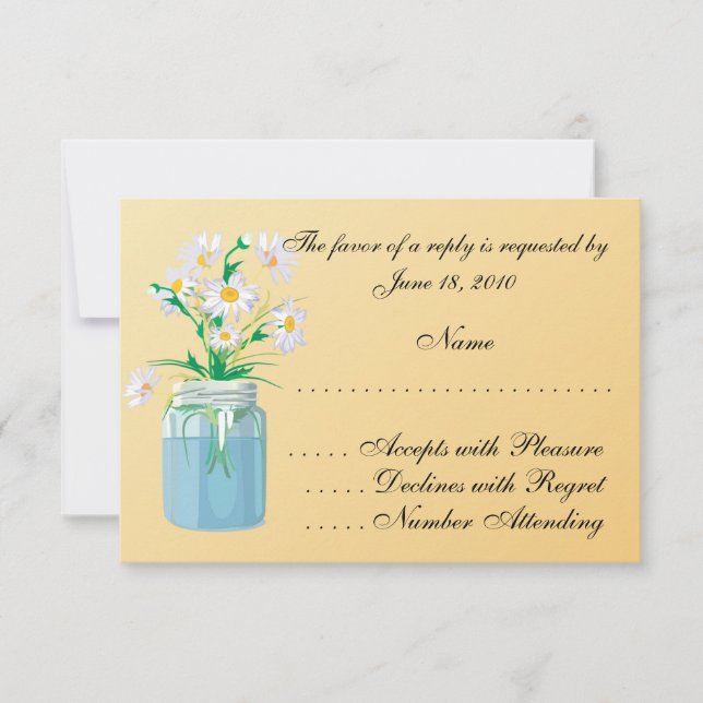 Tarjetas RSVP de Summer Daisies (Anverso)