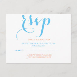 Tarjetas RSVP de tipografía colorida