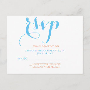 Tarjetas RSVP de tipografía colorida