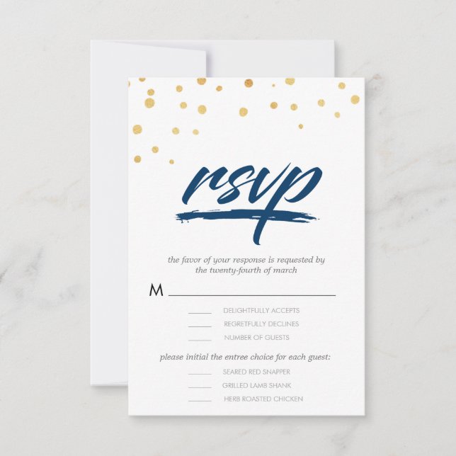 Tarjetas RSVP de tipografía y BODAS (Anverso)