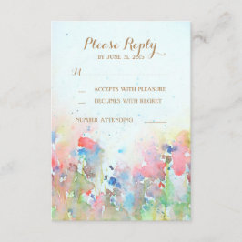 Tarjetas RSVP de Watercolor Meadow Wedding