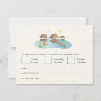 Tarjetas RSVP de Windsurf en Playa de Boda de Dest