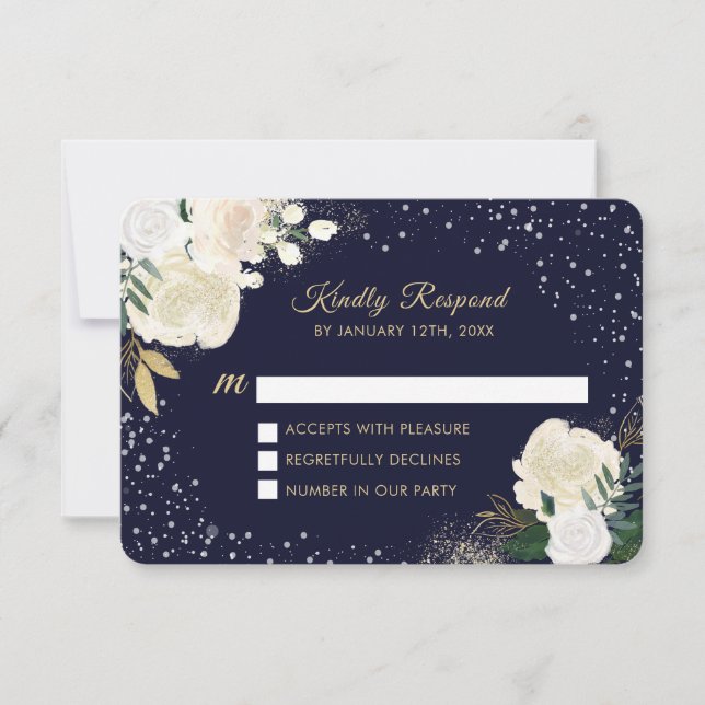 Tarjetas RSVP de Winter Woodland (Anverso)