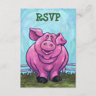 Tarjetas RSVP del Centro de Fiesta de cerdo