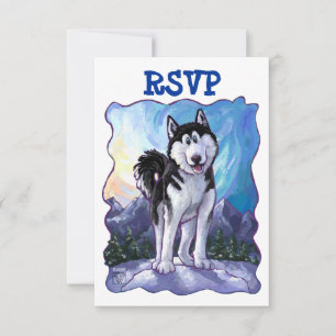 Tarjetas RSVP del Centro del Fiesta Husky