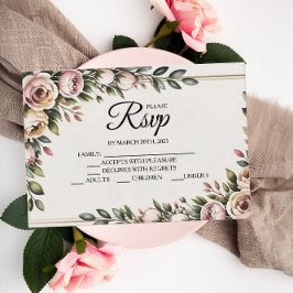 Tarjetas RSVP del elegante diseñador floral rosa