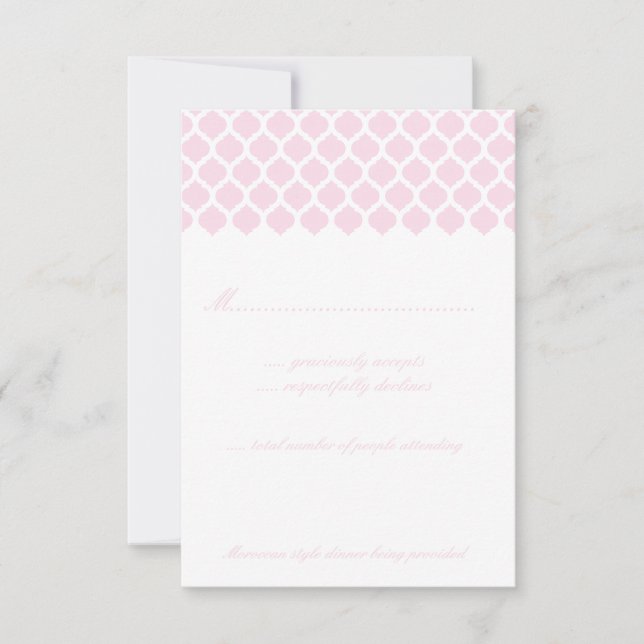 Tarjetas RSVP del partido de boda del patrón marro (Anverso)