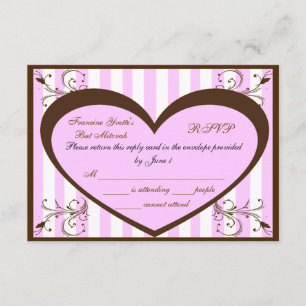Tarjetas RSVP del personalizado Bat Mitzvah