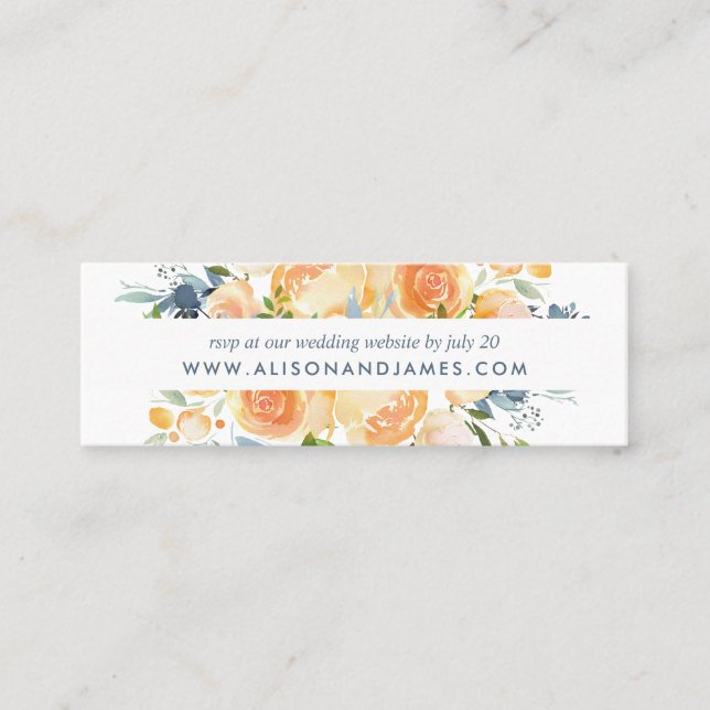 Tarjetas RSVP del sitio web de Bodas de Peonía Rus (Anverso)