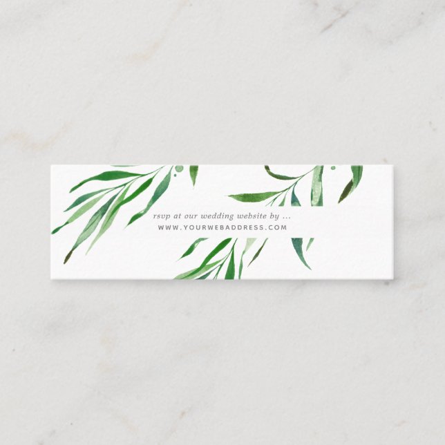 Tarjetas RSVP del sitio web de Greenery Boda (Anverso)
