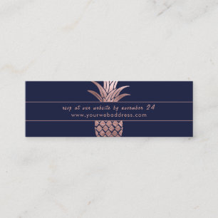 Tarjetas RSVP del sitio web Rosa Boda de piña dora