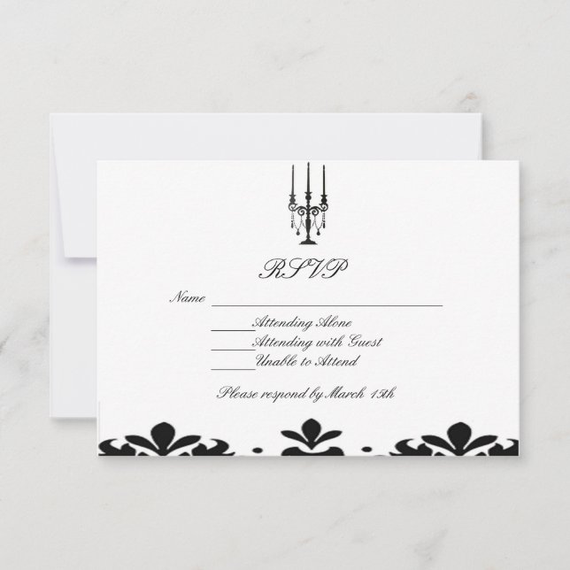 Tarjetas RSVP Elegante Candleabra (Anverso)
