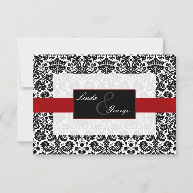 tarjetas rsvp en blanco y negro (Anverso)