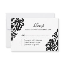 Tarjetas RSVP en blanco y negro