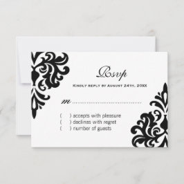 Tarjetas RSVP en blanco y negro