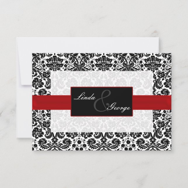 tarjetas rsvp en blanco y negro estándar 3.5 x 5 (Anverso)