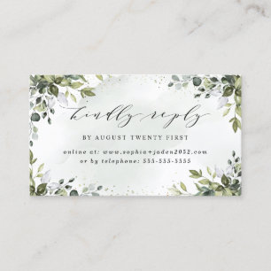 Tarjetas RSVP en línea del Boda Dusty Blue Green