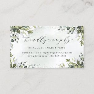 Tarjetas RSVP en línea del Boda Dusty Blue Greener