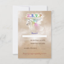 Tarjetas RSVP encantadas de Fiesta de Unicorn