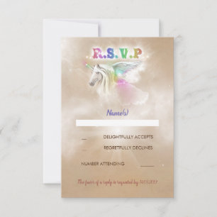 Tarjetas RSVP encantadas de Fiesta de Unicorn