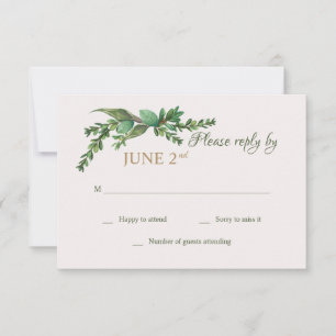 Tarjetas RSVP Evergreen