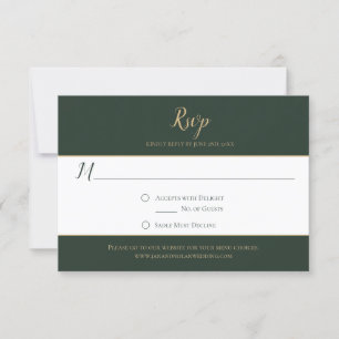Tarjetas RSVP Evergreen y Gold