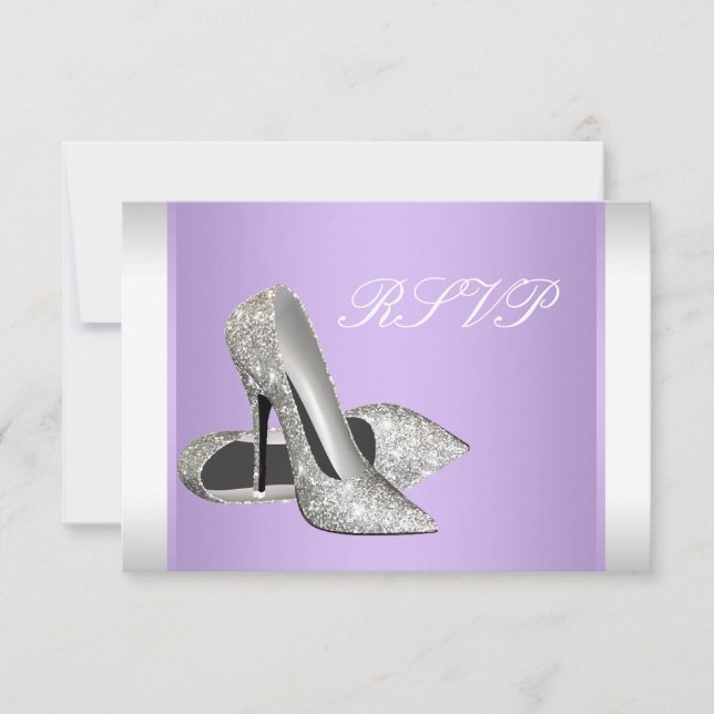 Tarjetas RSVP Fiesta de tacones altos para lavanda (Anverso)