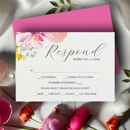 Tarjetas RSVP Floral de acuarela para Boda