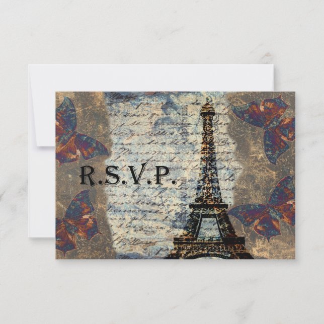 Tarjetas rsvp francesas vintage (Anverso)