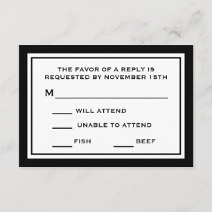 Tarjetas RSVP generales (negro / blanco)