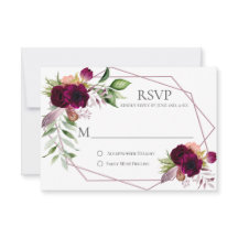 Tarjetas RSVP Geométricas de Romance Floral Bohemi