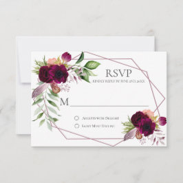 Tarjetas RSVP Geométricas de Romance Floral Bohemi
