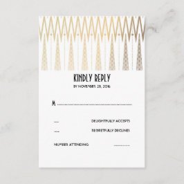 Tarjetas RSVP Gold White and Black Art Deco