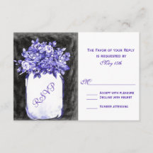 Tarjetas RSVP Indigo de Mason Jar Flowers