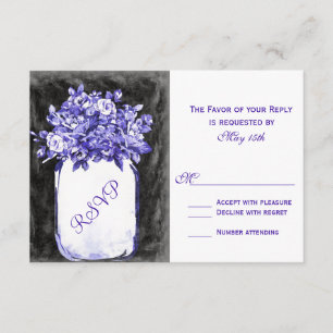 Tarjetas RSVP Indigo de Mason Jar Flowers