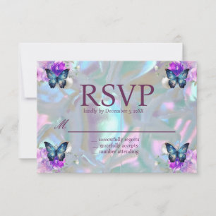 Tarjetas RSVP irlandesas madre de perlas