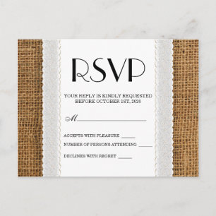 Tarjetas RSVP Jute and Lace