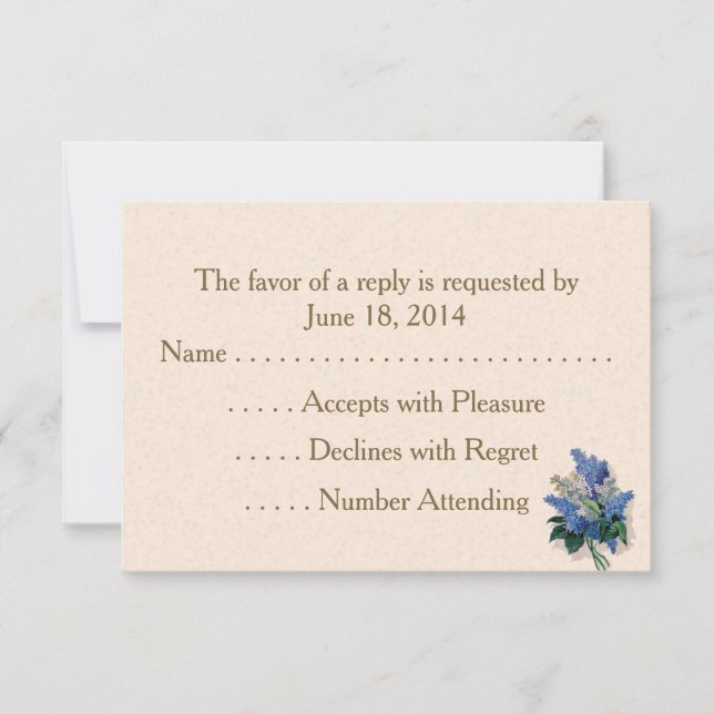 Tarjetas RSVP Lilacs Vintage (Anverso)