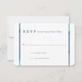 Tarjetas RSVP Mitzvah Bar moderno | Azul + Verde a