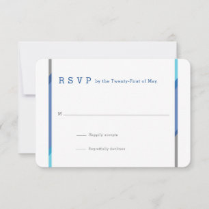 Tarjetas RSVP Mitzvah Bar moderno Azul + Verde a